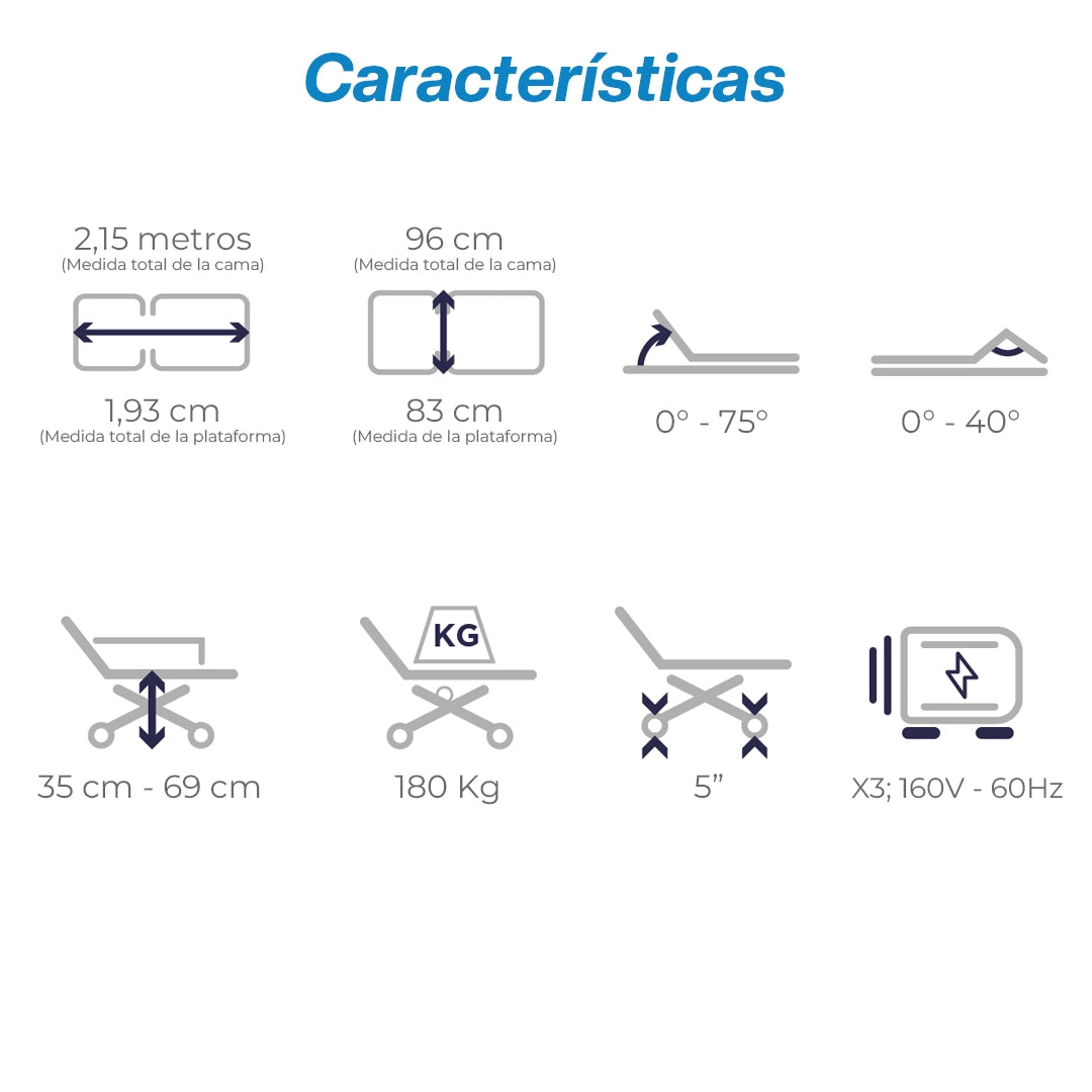 Cama Hospitalaria | Eléctrica BED2000 | 3 Funciones