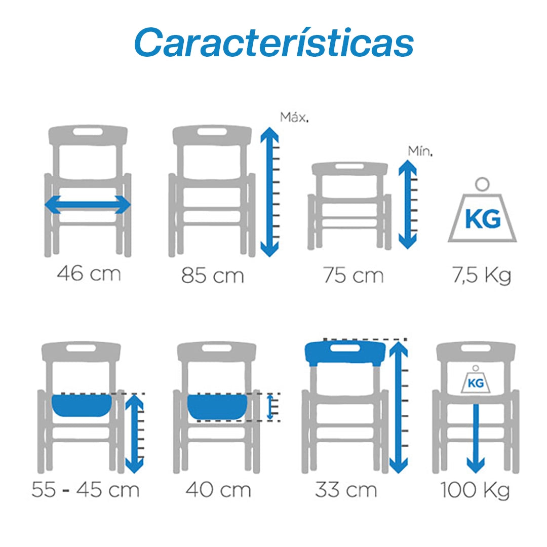Silla Sanitaria | Ruedas | Plegable