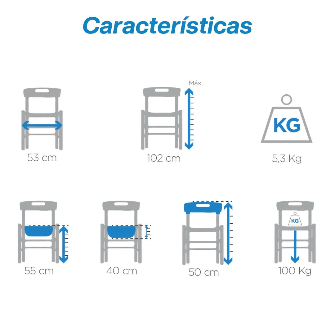 Silla Sanitaria | Ruedas | Aluminio