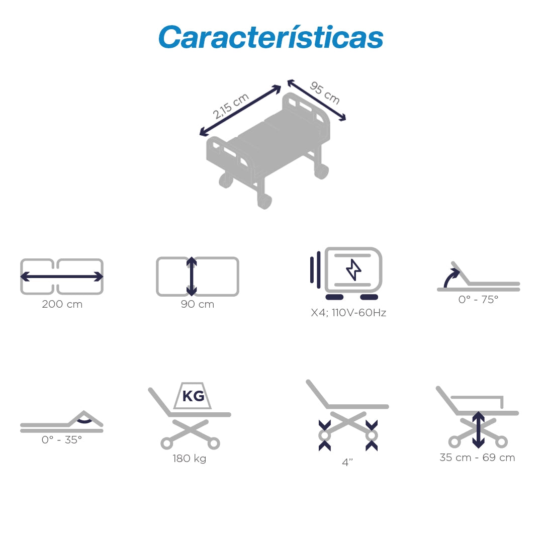 Cama Hospitalaria | Eléctrica BED1000 | 5 Funciones