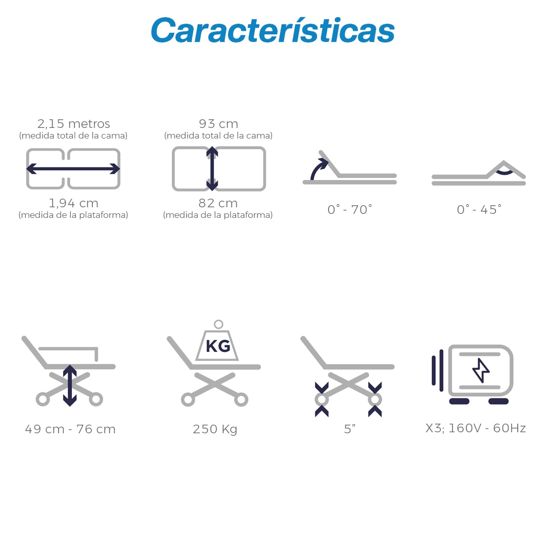 Cama Hospitalaria | Eléctrica YKB001 | 5 Funciones