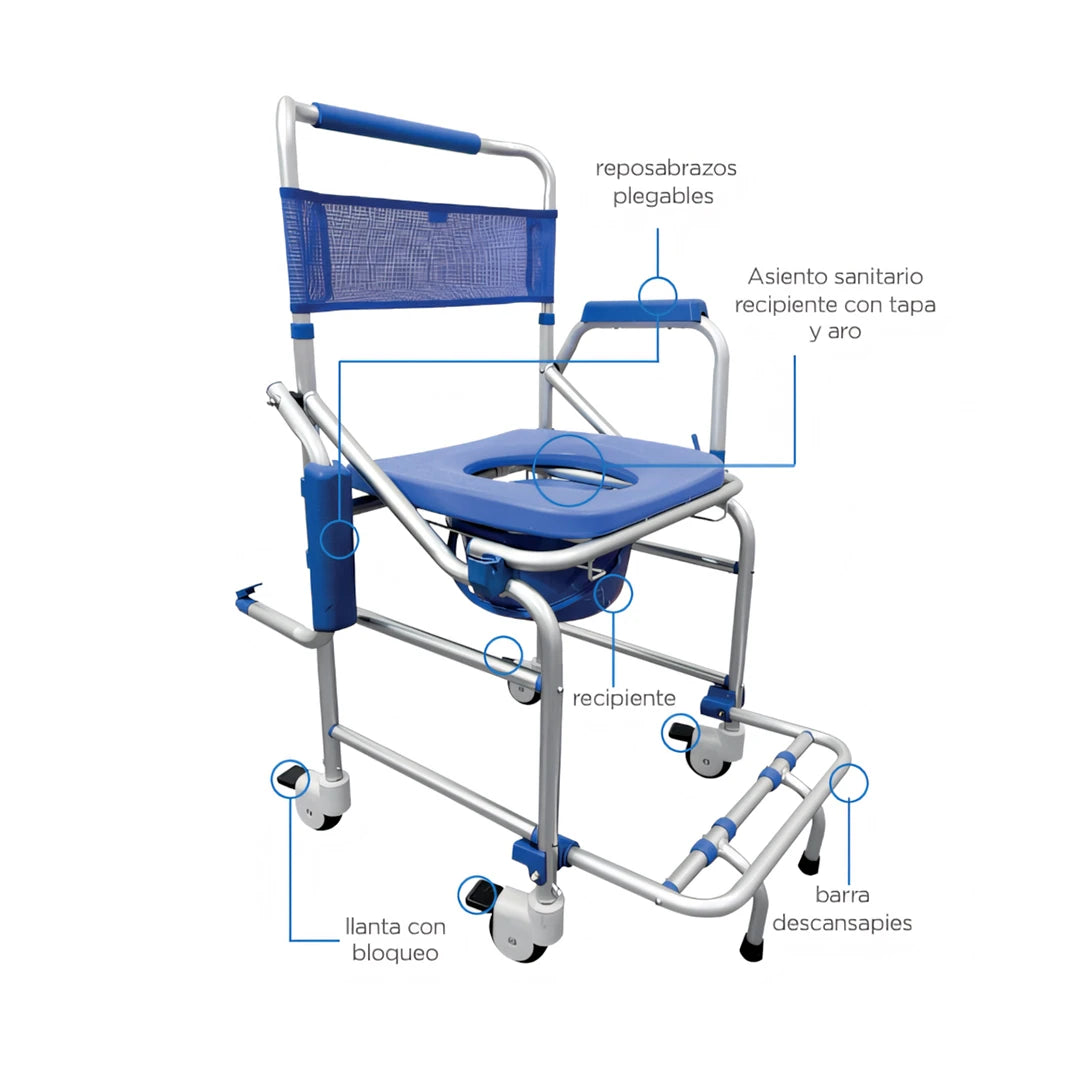 Silla Sanitaria | Ruedas | Aluminio